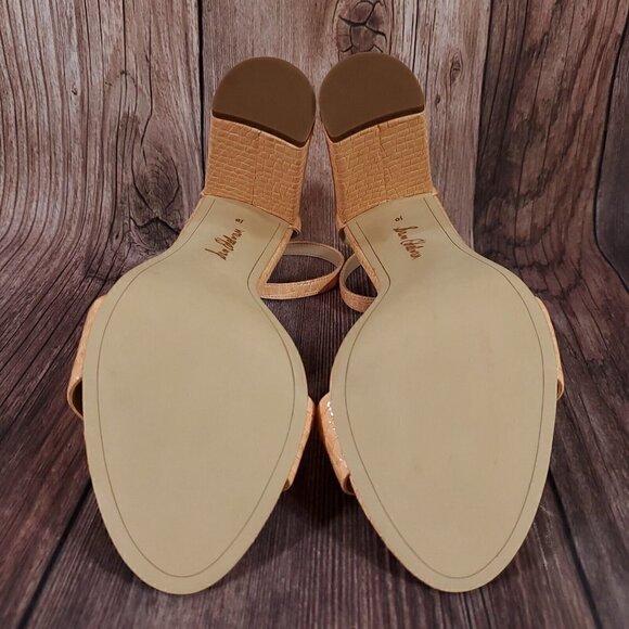 Sam Edelman Yaro 10m Peach Open Toe Adjustable Ankle Strap Leather Heeled Sandal - Picture 12 of 13